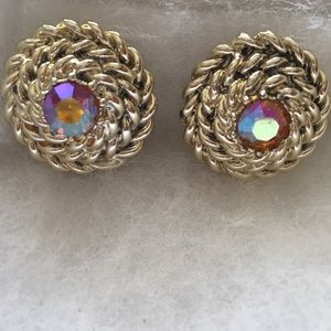 Gold Knotted Gem Earrings